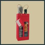 Gift Tote - Tall Double with Windows - Red